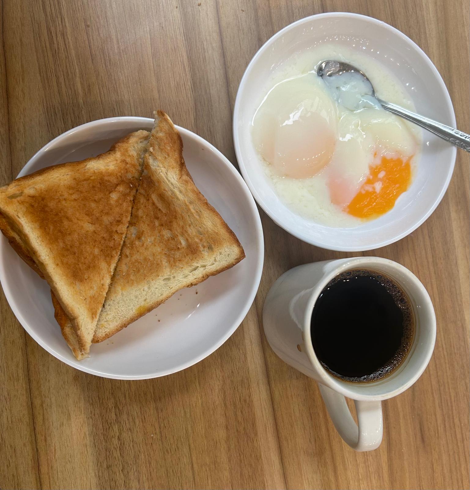 $2 新加坡本地传统咖啡早餐，Kopi O Kosong